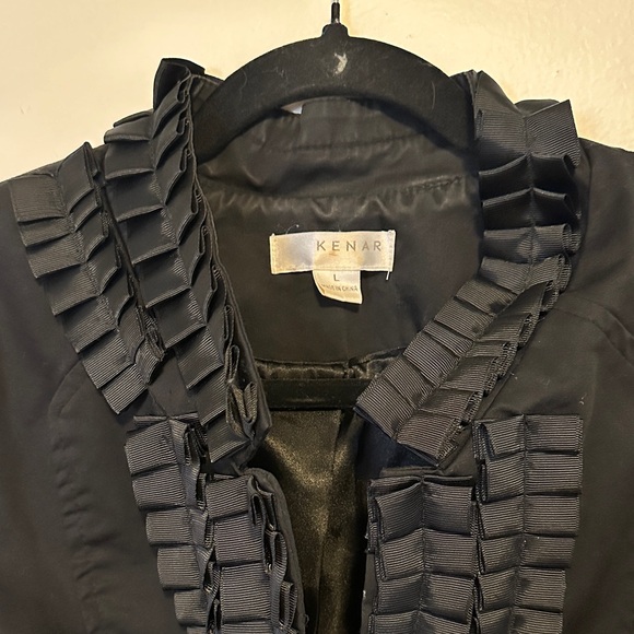 Kenar Black Ruffled Blazer - Picture 2 of 9